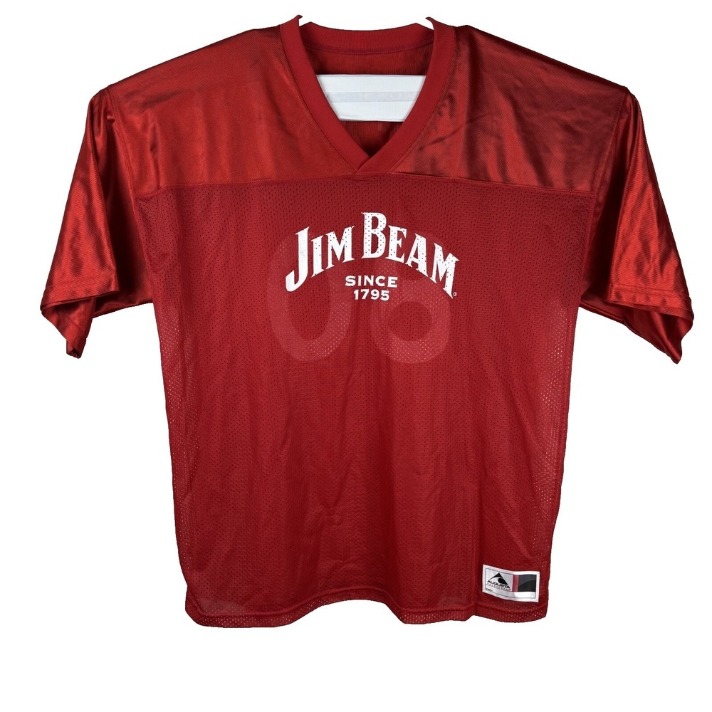 Jim Beam Team 80 Football Jersey Mens Medium Red Promo Augusta Sportswear‎ Mesh